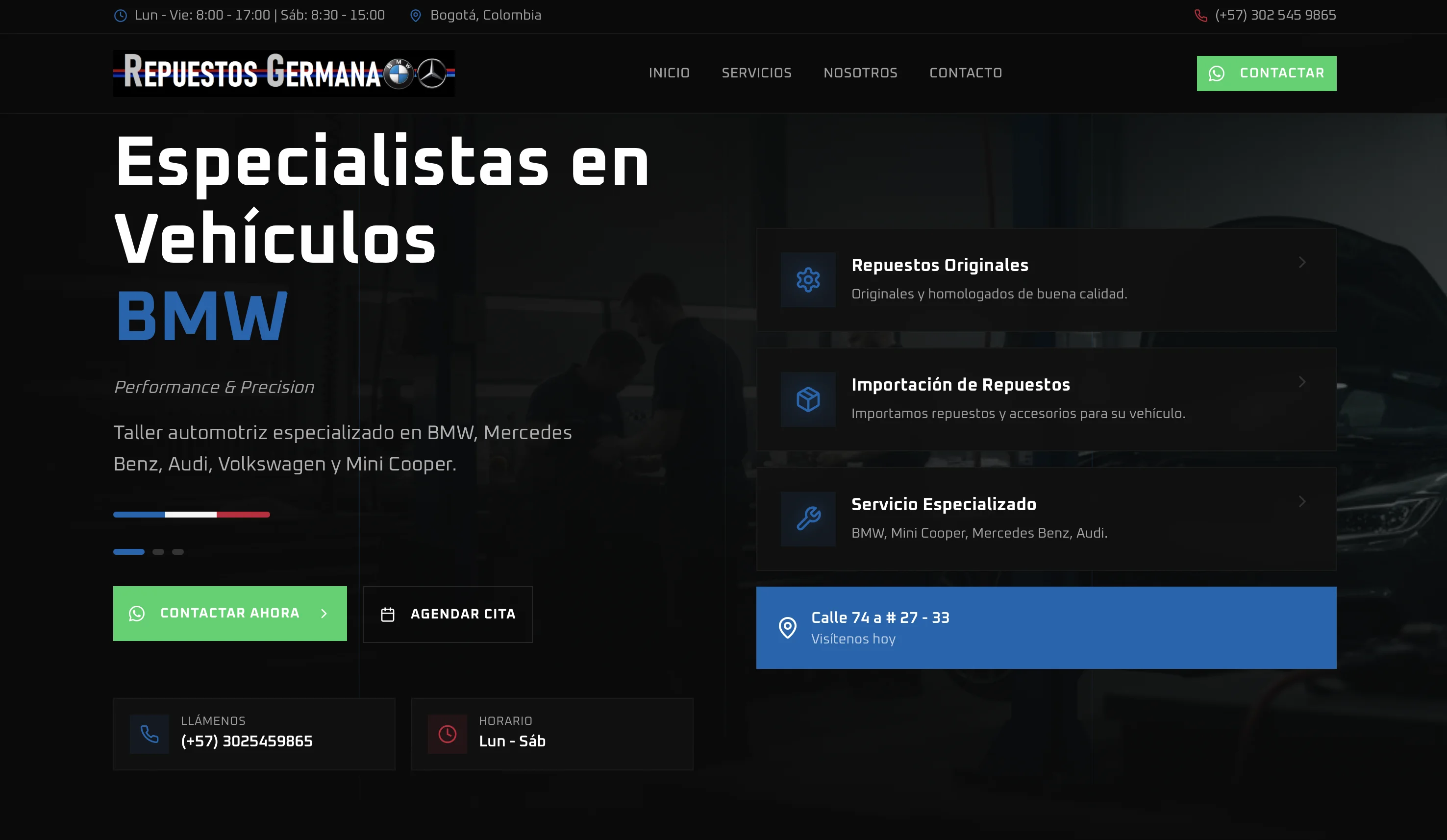 Captura del proyecto Repuestos Germana desarrollado por K&T Code